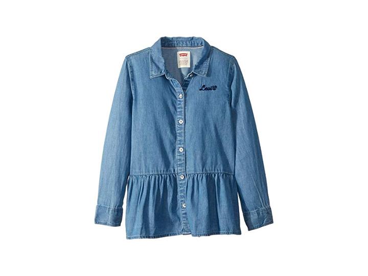 Levi's(r) Kids Woven Peplum Top (little Kids) (clean Medium) Girl's Clothing