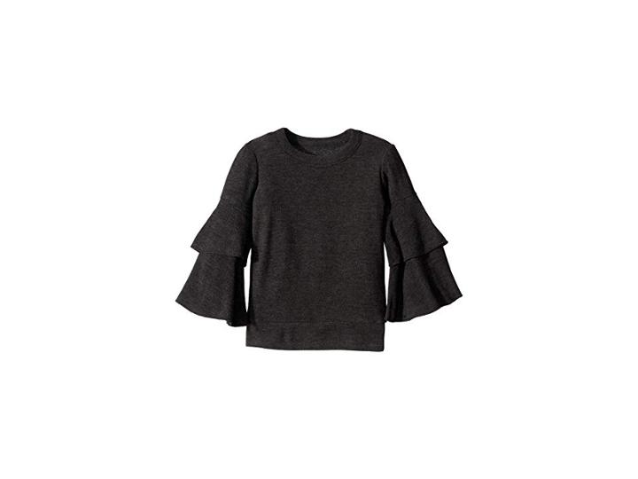 Chaser Kids Extra Soft Tiered Sleeve Pullover Sweater (toddler/little Kids) (black) Girl's Sweater