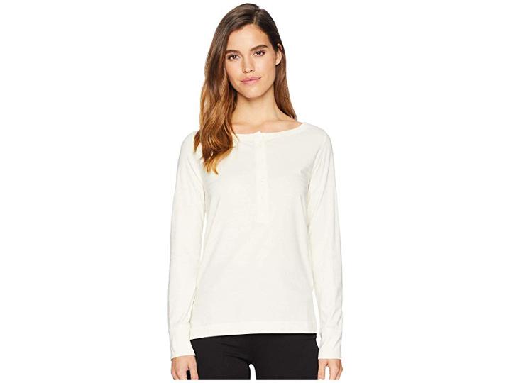 Woolrich Meadow Forks Long Sleeve Henley (ivory) Women's Long Sleeve Pullover