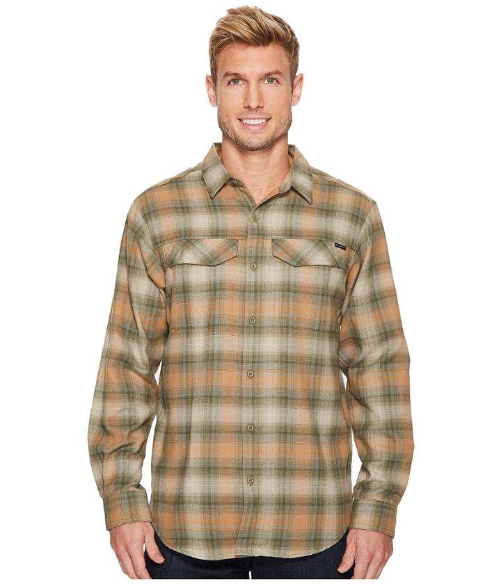 Columbia Silver Ridge Flannel Long Sleeve Shirt (surplus Green Ombre) Men's Long Sleeve Button Up