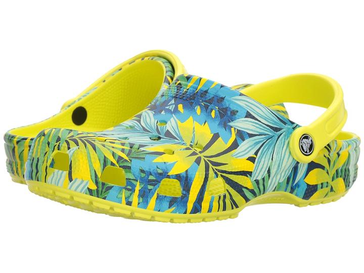 Crocs Classic Graphic Clog (tennis Ball Green/cerulean Blue) Clog/mule Shoes
