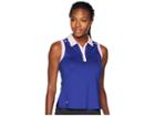 Adidas Golf Ultimate Two-tone Sleeveless Polo (real Purple) Women's Clothing