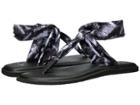 Sanuk Yoga Sling Ella Prints (black Hazy Palms) Women's Sandals