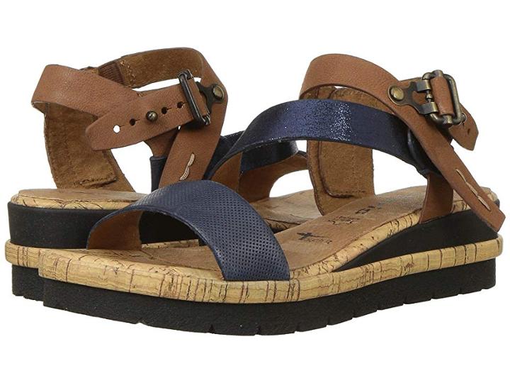 Tamaris Eda 1-1-28212-20 (navy/cognac) Women's Sandals