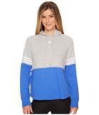 Adidas Sport Id Hoodie (medium Grey Heather/hi-res Blue) Women's Sweatshirt