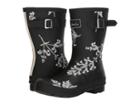 Joules Mid Molly Welly (black Botanical Rubber) Women's Rain Boots