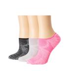 Hue Air Sleek Liner With Cushion 3-pack (neon Pink Pack) Women's Crew Cut Socks Shoes