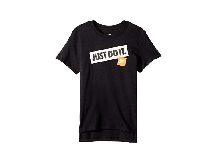 Nike Kids Nsw Just Do It Anniversary Tee (little Kids/big Kids) (black) Girl's T Shirt