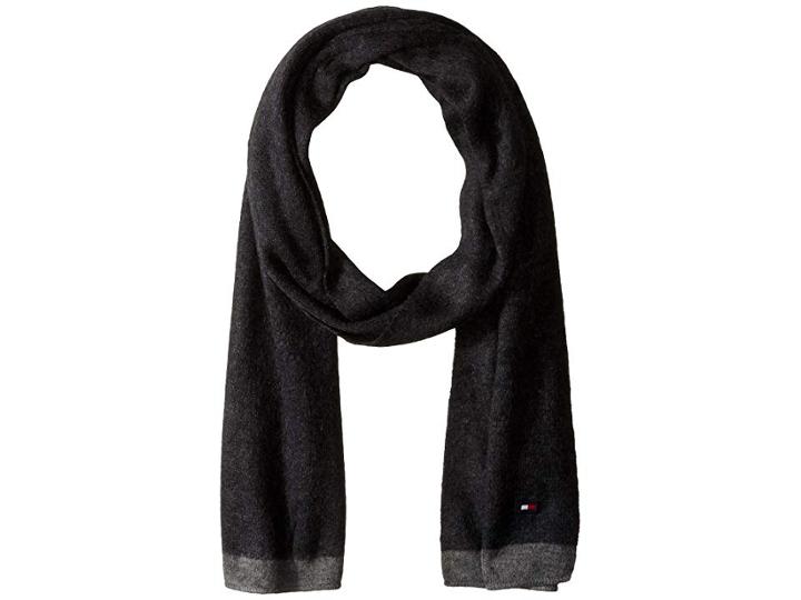Tommy Hilfiger Contrast Border Stripe Scarf (charcoal) Scarves