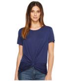 Michael Stars Slub Short Sleeve Crew Neck With Twist (nocturnal) Women's Clothing