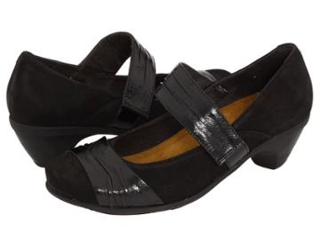 Naot Attitude (black Velvet Nubuck/black Gloss Leather) Women's Maryjane Shoes