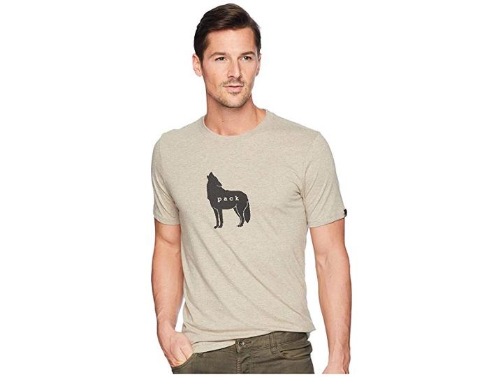 Prana Wolf Pack Journeyman Tee (dark Khaki Heather) Men's T Shirt