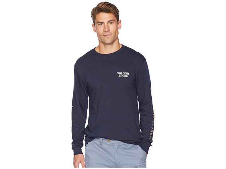 Volcom Dooby Tron Long Sleeve Tee (navy) Men's T Shirt