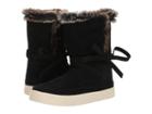 Toms Vista (black Waterproof Suede/faux Fur) Women's Pull-on Boots