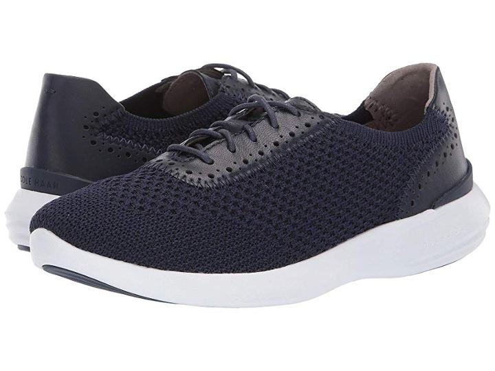 Cole Haan 2.0 Ella Grand Knit Oxford (marine Blue Knit/leather/optic White) Women's Shoes