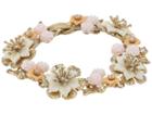 Marchesa Force Of Nature 7.25 Flex Floral Bracelet (gold/white) Bracelet