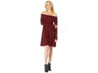 Roper 2046 Rib Knit Off The Shoulder (wine) Women's Clothing