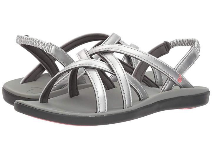 Olukai Kids Kalapu (toddler/little Kid/big Kid) (silver/pale Grey) Girls Shoes