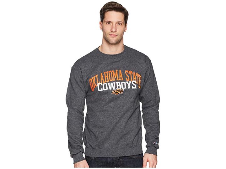 Champion College Oklahoma State Cowboys Eco(r) Powerblend(r) Crew (granite Heather) Boy's Short Sleeve Pullover