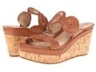 Jack Rogers Leigh (cognac Calf/cork Wedge) Women's Sandals