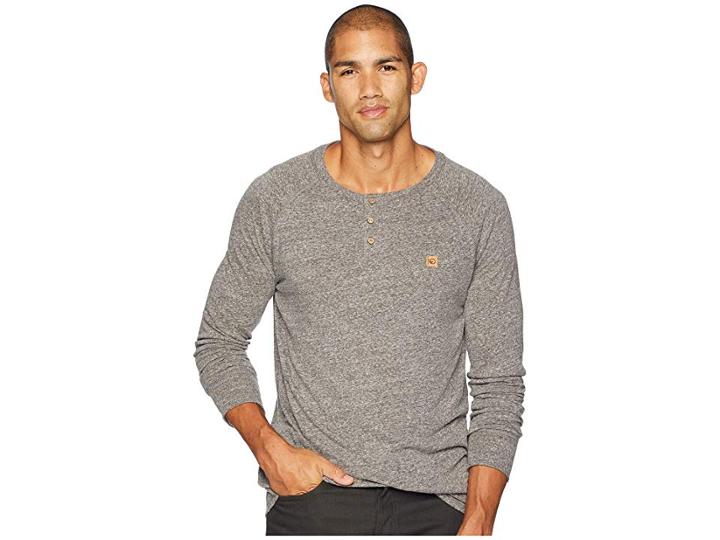 Tentree Boulder Long Sleeve Henley (lunar Rock) Men's Clothing