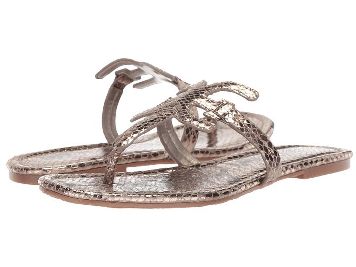 Sam Edelman Carter (pewter Metallic Boa Snake Print) Women's Sandals