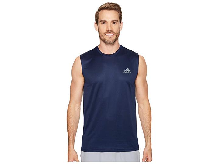 Adidas Essentials Tech Sleeveless Tee (collegiate Navy/vista Grey) Men's Sleeveless