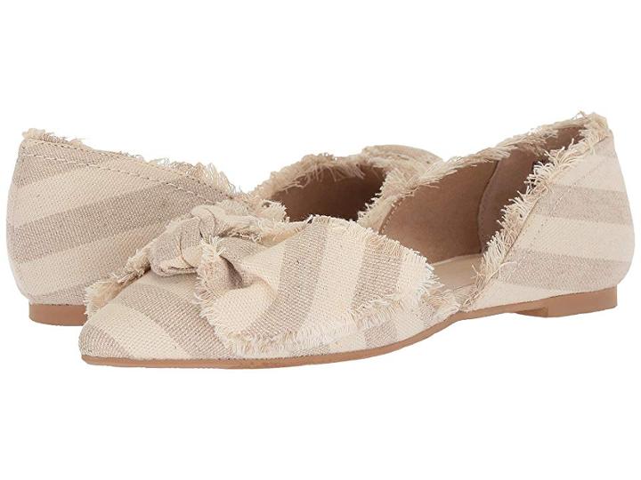 Seychelles Bed Breakfast (natural Striped Linen) Women's Flat Shoes