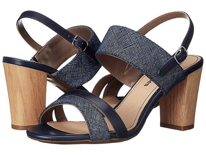 Hush Puppies Molly Malia (navy Scratched Leather) Women's 1-2 Inch Heel Shoes