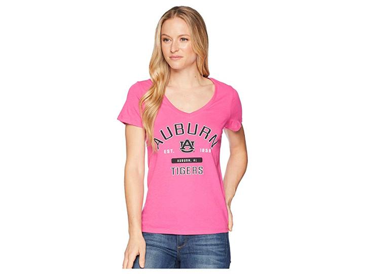 Champion College Auburn Tigers University V-neck Tee (wow Pink) Girl's T Shirt