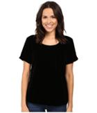 Three Dots Velvet Tee (black) Women's T Shirt