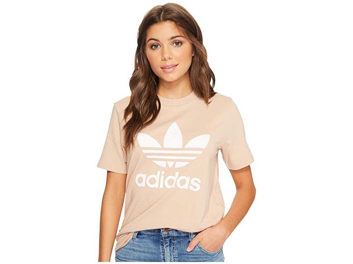 Adidas Originals Trefoil Tee (ash Pearl/white) Women's T Shirt