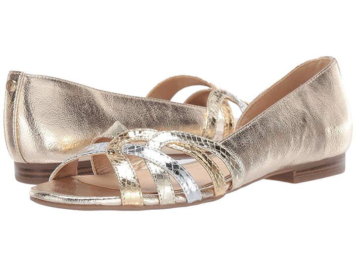 Circus By Sam Edelman Belinda (jute/dark Gold/soft Silver Metallic Crackle/baby Boa Snake) Women's Flat Shoes