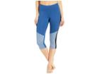 Reebok Workout Ready Color Blocked Capris (bunker Blue) Women's Casual Pants