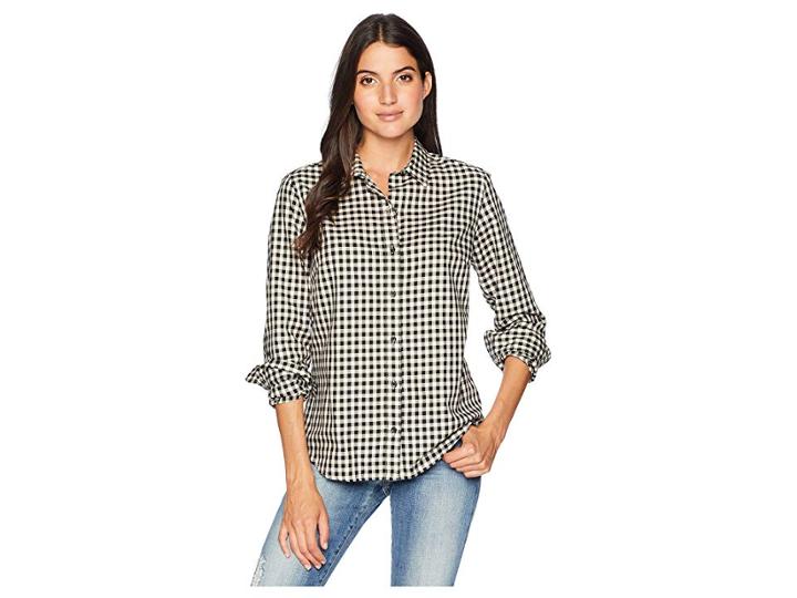 Pendleton Audrey Fitted Cotton Shirt (black/sandshell Check) Women's Clothing