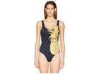 Onia Kelly One-piece (black Multi/gold Pineapple) Women's Swimsuits One Piece