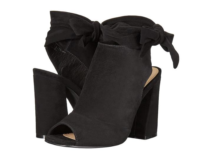 Kristin Cavallari Leeds Peep Toe Bootie (black Kid Suede) High Heels