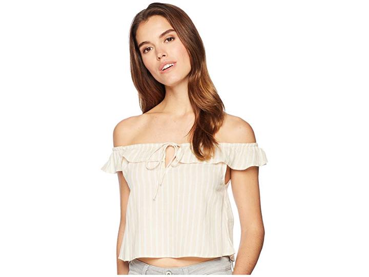 Billabong Peach Kisses Woven Top (light Stone) Women's Clothing