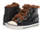 Ash Valko (nappa Wax Black/eco Fur Amber) Women's Hook And Loop Shoes