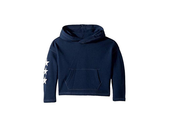 Polo Ralph Lauren Kids Drapey French Terry Hoodie (little Kids) (summer Navy) Girl's Sweatshirt