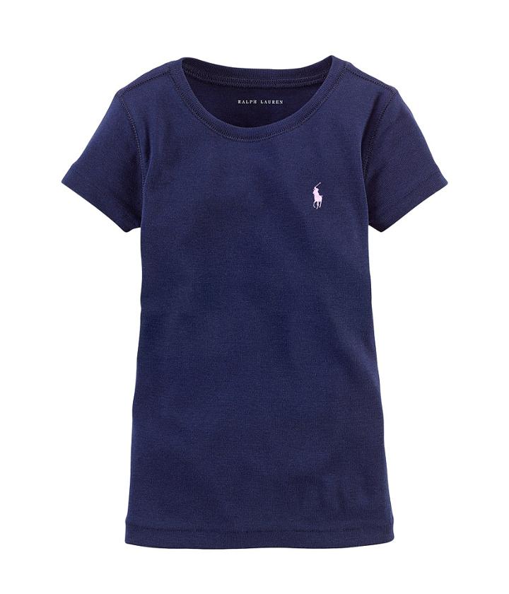 Polo Ralph Lauren Kids Short Sleeve Knit Tee (little Kids) (french Navy) Girl's T Shirt