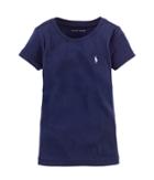 Polo Ralph Lauren Kids Short Sleeve Knit Tee (little Kids) (french Navy) Girl's T Shirt