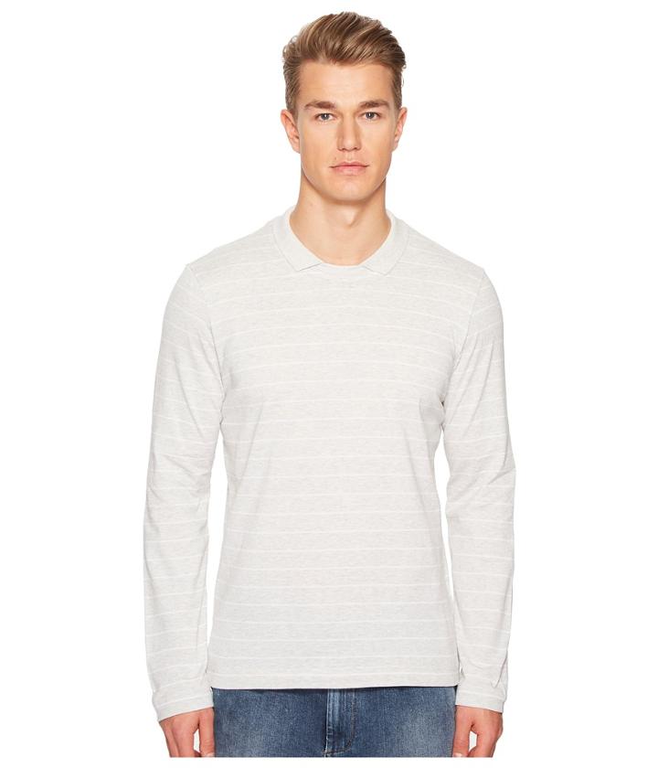 Eleventy Johnny Collar Cotton Sweater (grey/white) Men's Sweater