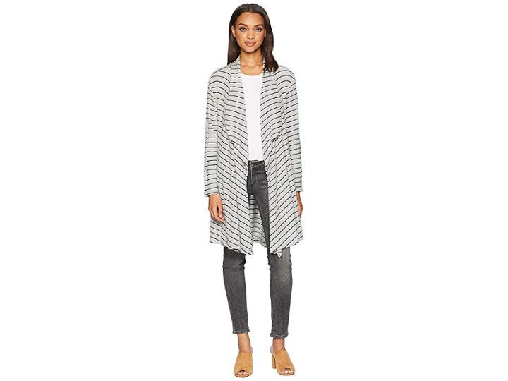 Lna Brushed Diverge Cardigan (heather Grey Stripe) Women's Sweater