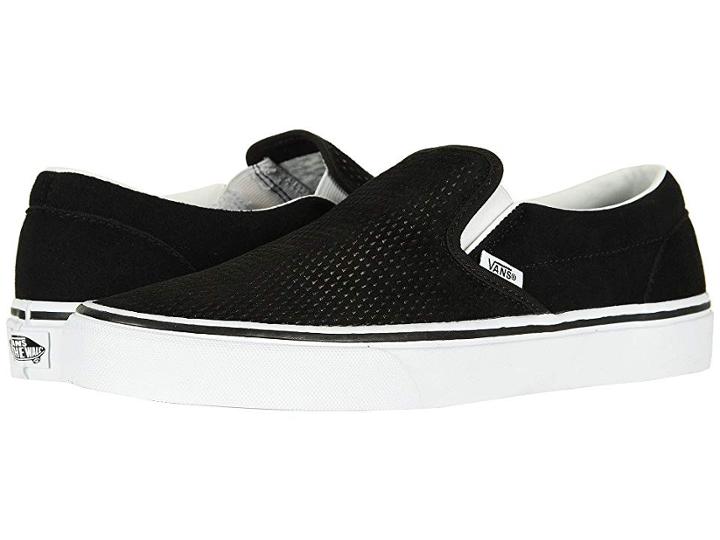 Vans Classic Slip-ontm ((embossed Suede) Black/true White) Skate Shoes