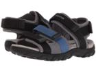 Geox Kids Strada 15 (little Kid/big Kid) (black/blue) Boy's Shoes