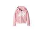 Nike Kids Futura Full Zip Hoodie (little Kids) (pink Heather) Girl's Sweatshirt