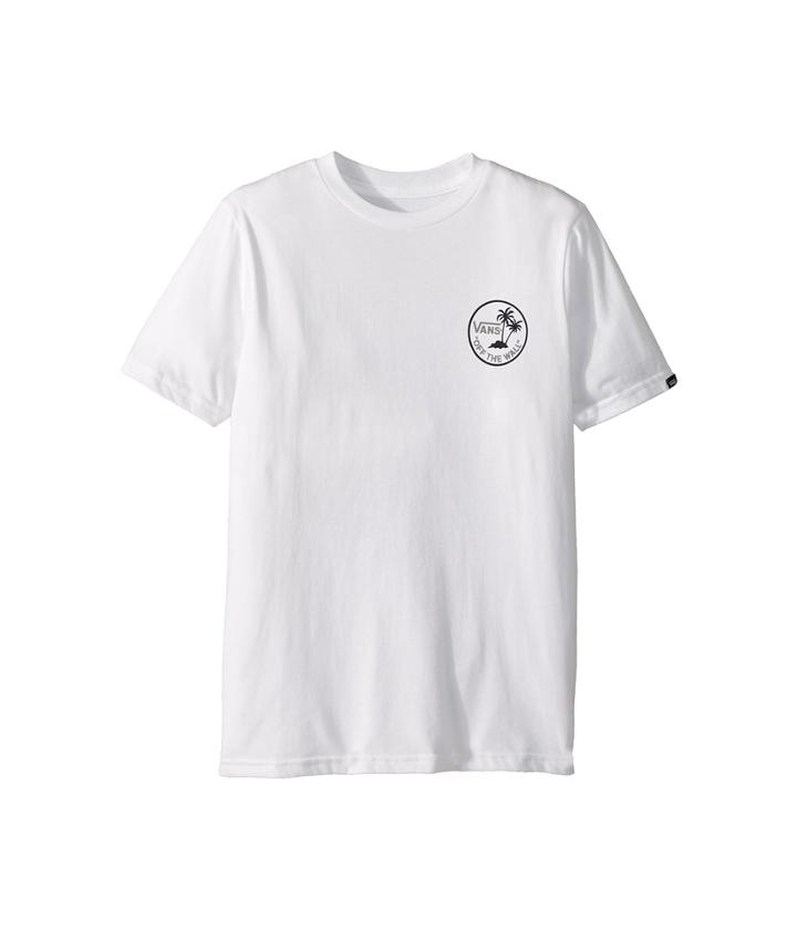 Vans Kids Mini Dual Palm T-shirt (big Kids) (white/black/frost Grey) Boy's T Shirt