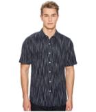 Baldwin Buena Stripe Short Sleeve Shirt (indigo/white) Men's Short Sleeve Button Up
