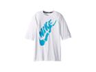 Nike Kids Solid Half Sleeve Hydroguard (big Kids) (white) Boy's Swimwear